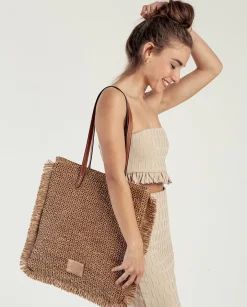 PORRONET Bolso De Rafia Trenzada Terranova Cheap