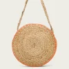 PORRONET Bolso Redondo Yute Natural Naranja Portixol Cheap
