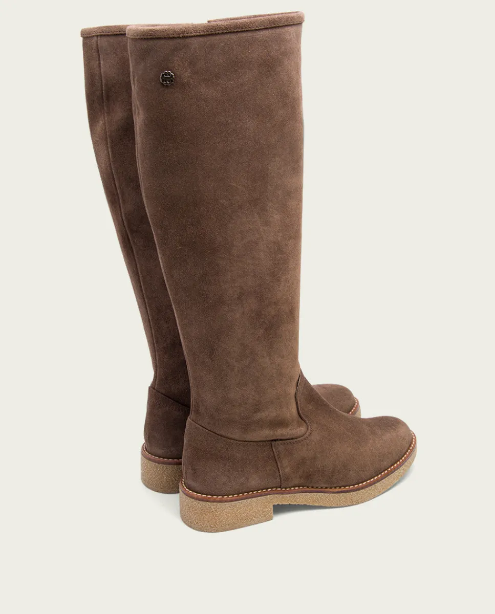 PORRONET Botas Altas Planas Moka Con Cremallera Vega Fashion