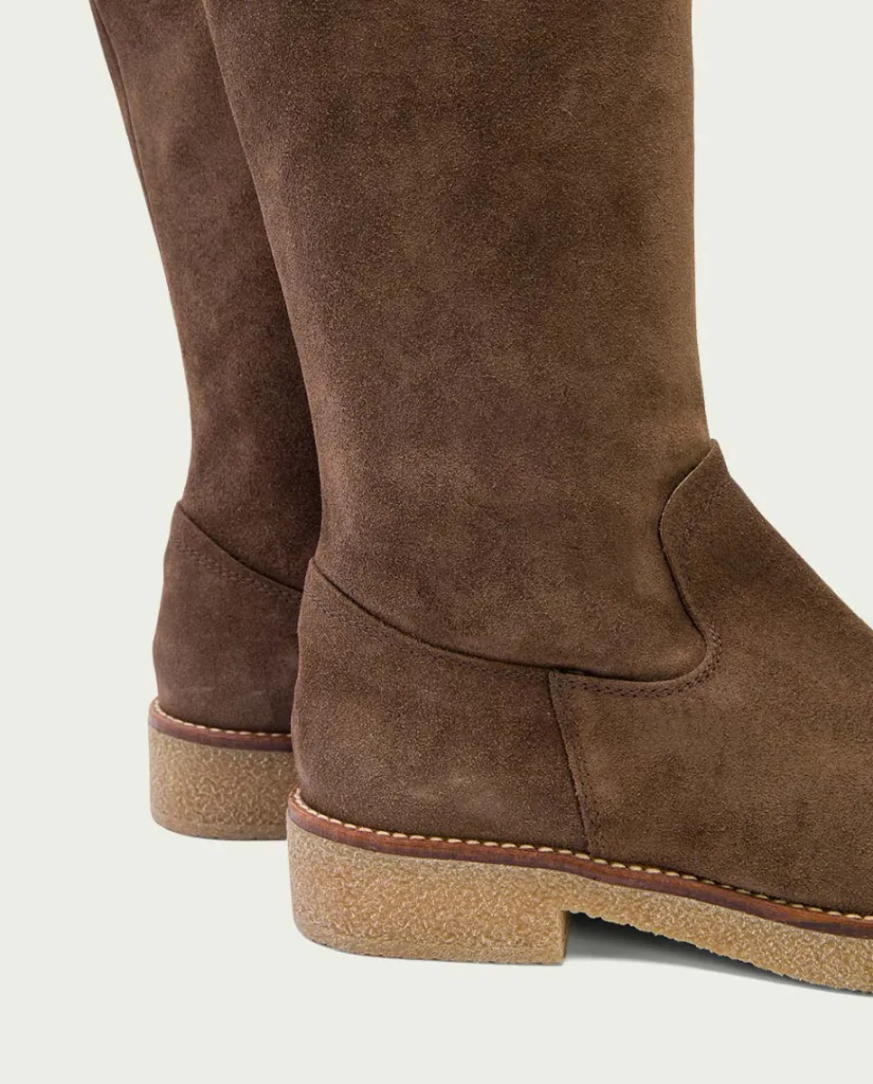 PORRONET Botas Altas Planas Moka Con Cremallera Vega Fashion