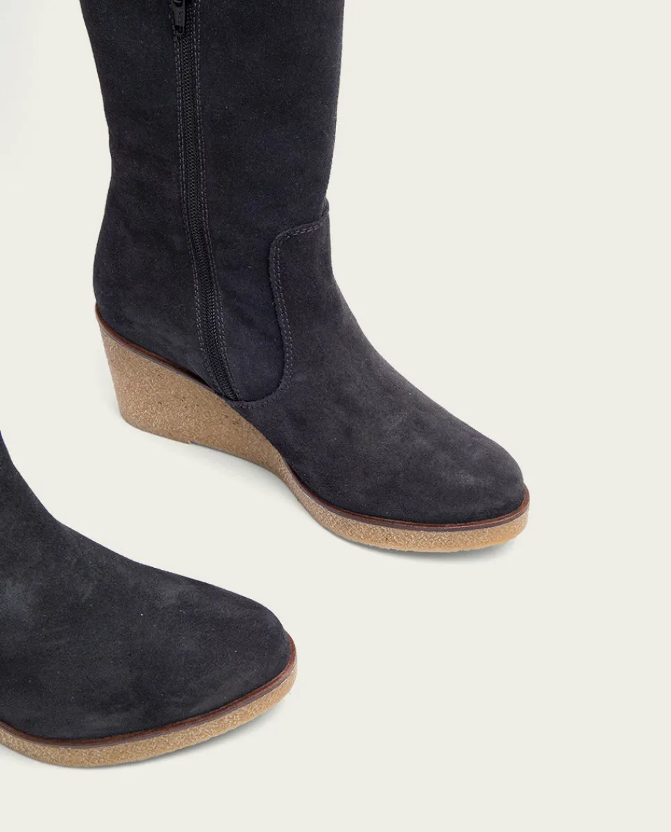 PORRONET Botas De Cuña Carbon Con Cremallera Marina Online