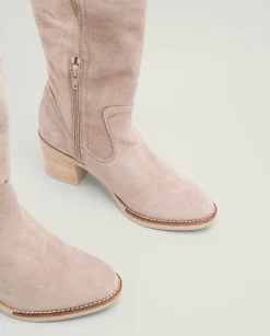 PORRONET Botas De Tacón Arena Con Cremallera Nia Clearance