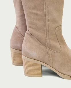 PORRONET Botas De Tacón Arena Con Cremallera Nora Flash Sale