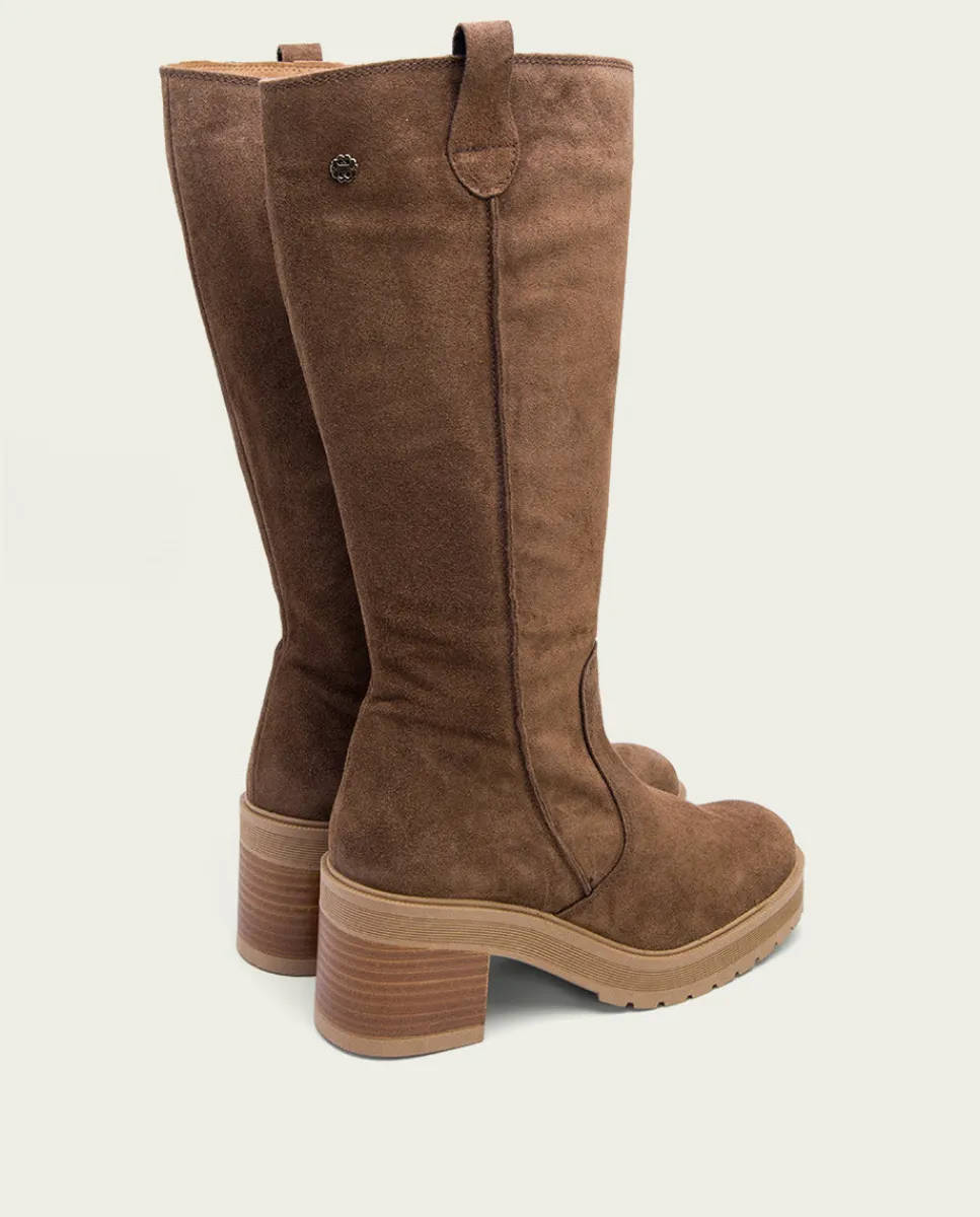 PORRONET Botas De Tacón Moka Con Cremallera Roxana Flash Sale