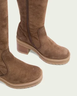 PORRONET Botas De Tacón Moka Con Cremallera Roxana Flash Sale
