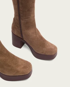 PORRONET Botas De Tacón Moka Con Cremallera Larisa Outlet