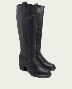 PORRONET Botas De Tacón Negra Con Cremallera Nina Discount