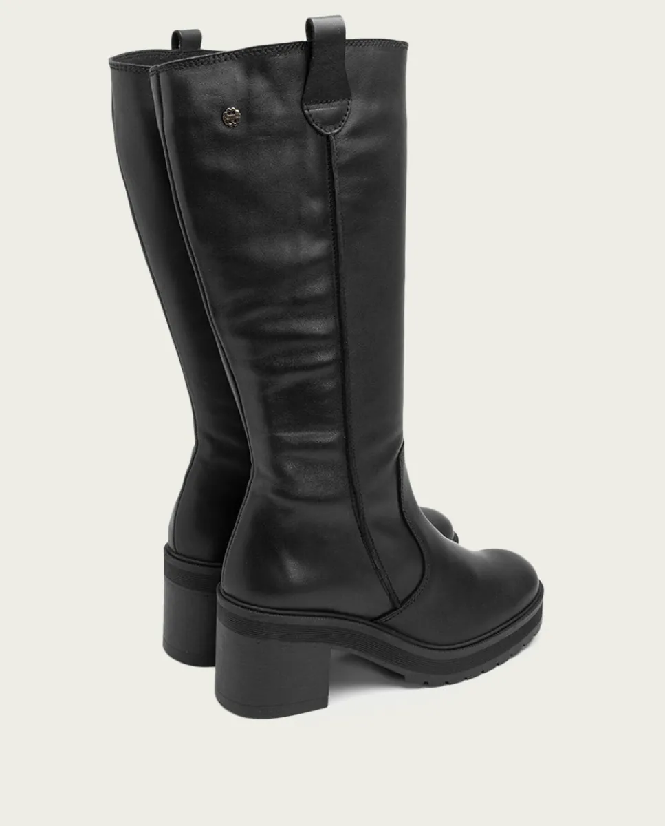 PORRONET Botas De Tacón Negro Con Cremallera Riva Outlet