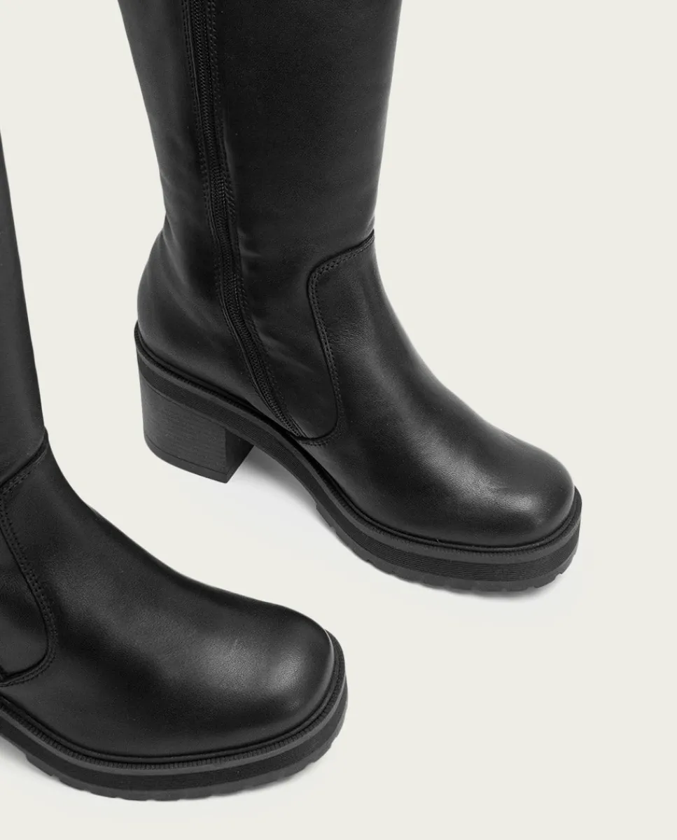 PORRONET Botas De Tacón Negro Con Cremallera Riva Outlet