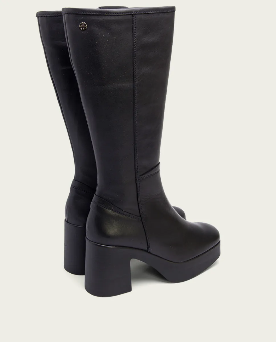 PORRONET Botas De Tacón Negro Con Cremallera Lea New