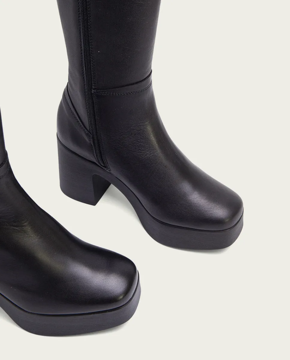 PORRONET Botas De Tacón Negro Con Cremallera Lea New