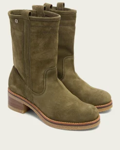 PORRONET Botas Planas Kaki Con Tiradores Paula Best Sale