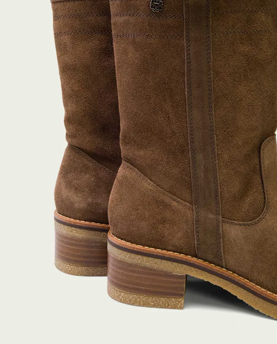 PORRONET Botas Planas Moka Con Tiradores Paula Hot