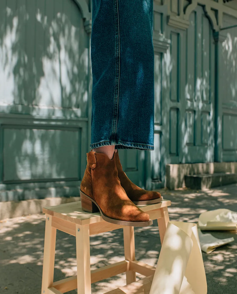 PORRONET Botines Cowboy Cuero Con Cremallera Jara Flash Sale