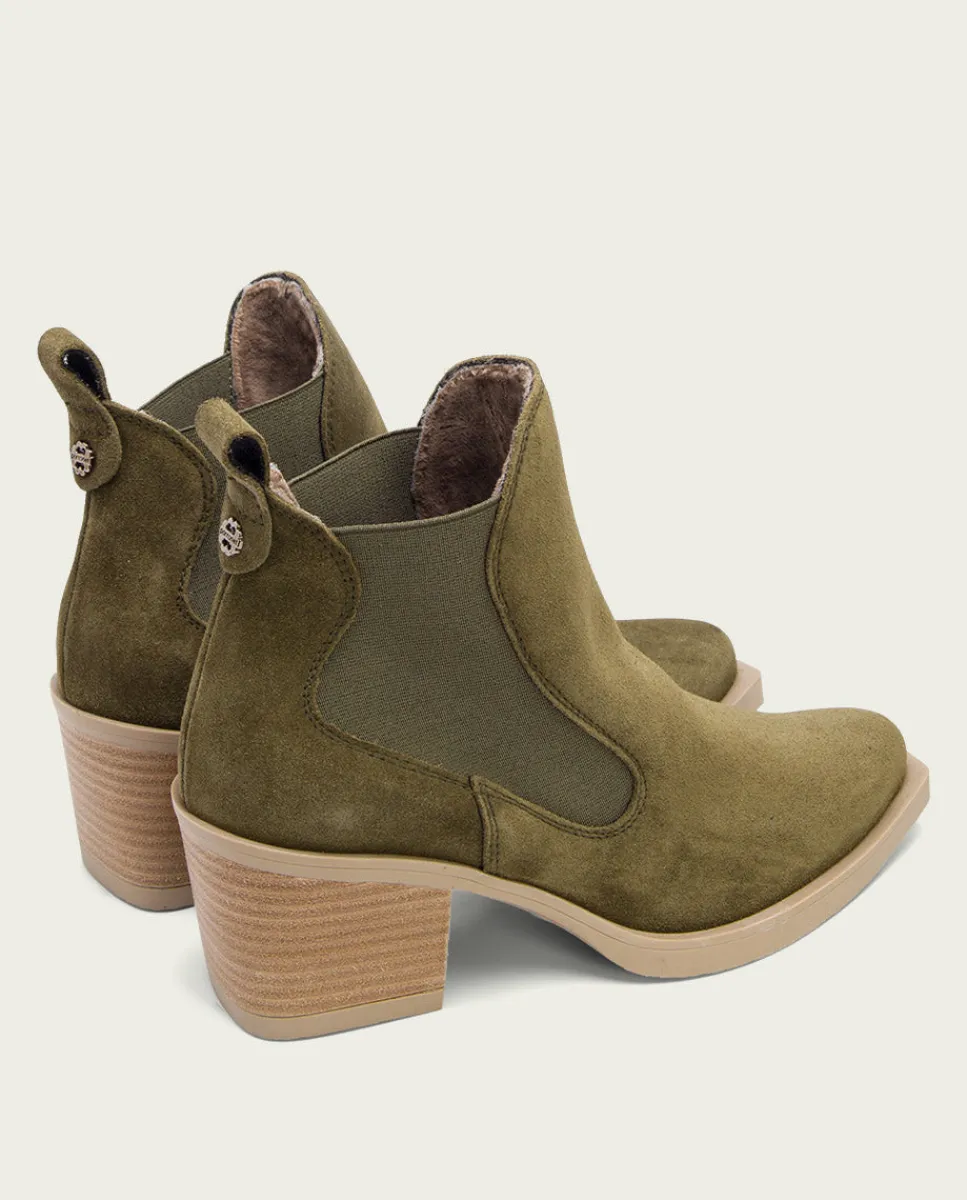 PORRONET Botines Cowboy Kaki Con Elasticos Jackie Shop