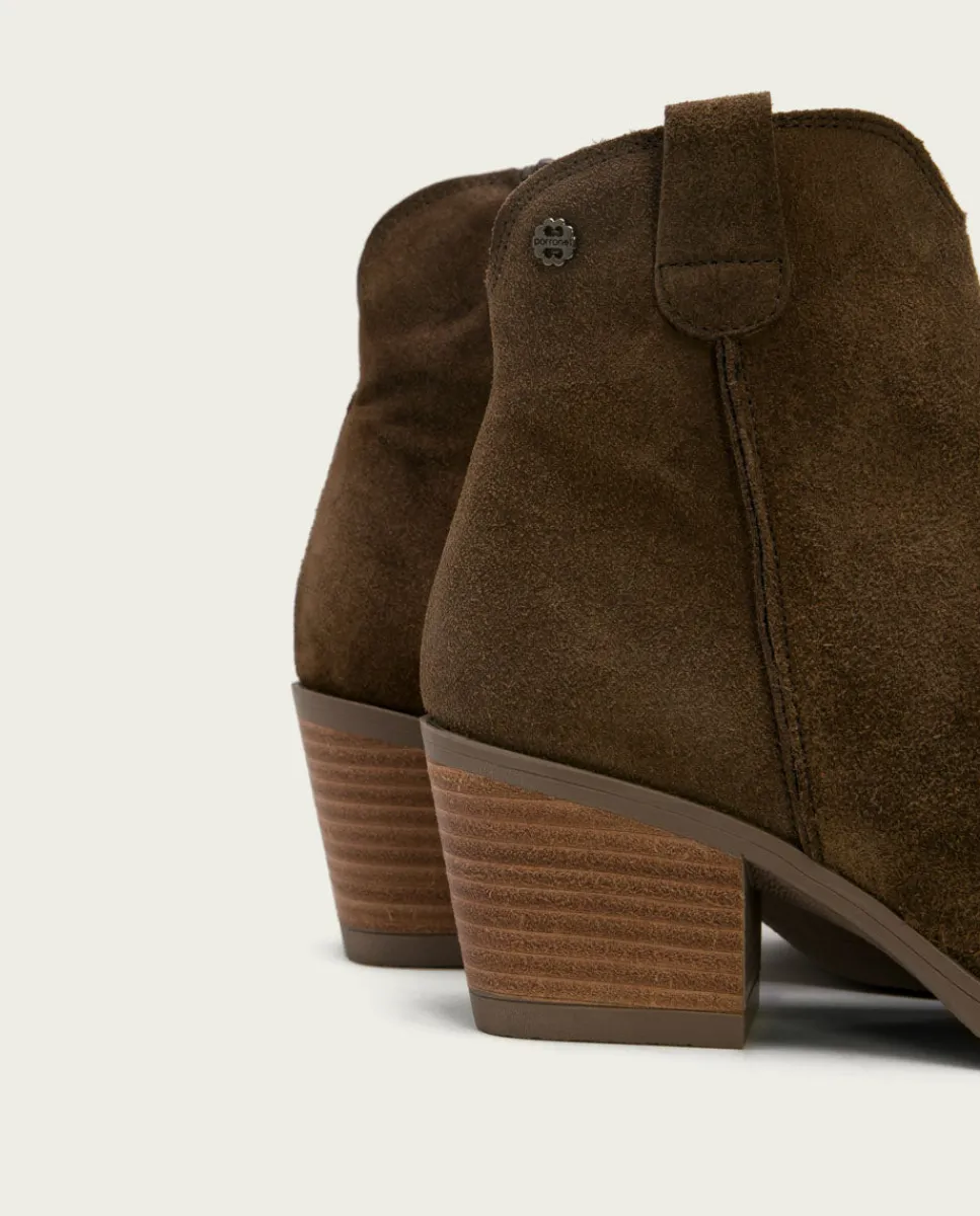 PORRONET Botines Cowboy Moka Con Cremallera Jara Sale