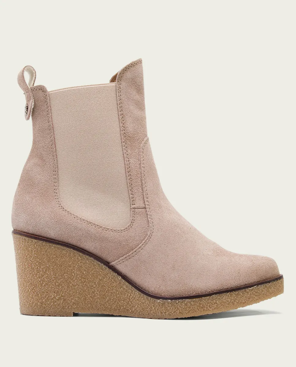 PORRONET Botines De Cuña Arena Con Elasticos Malena Fashion