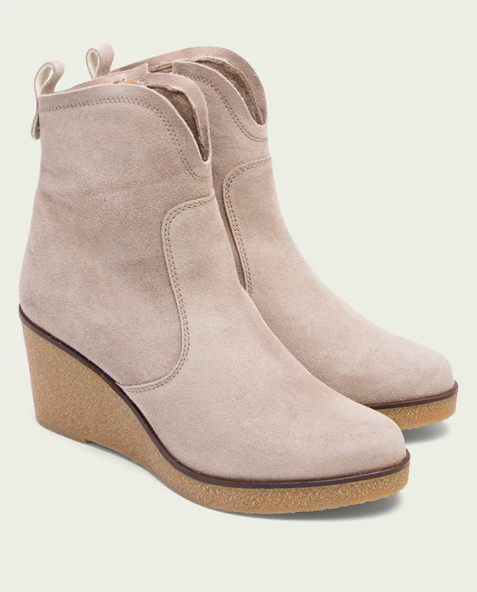 PORRONET Botines De Cuña Arena Con Cremallera Mabel Cheap