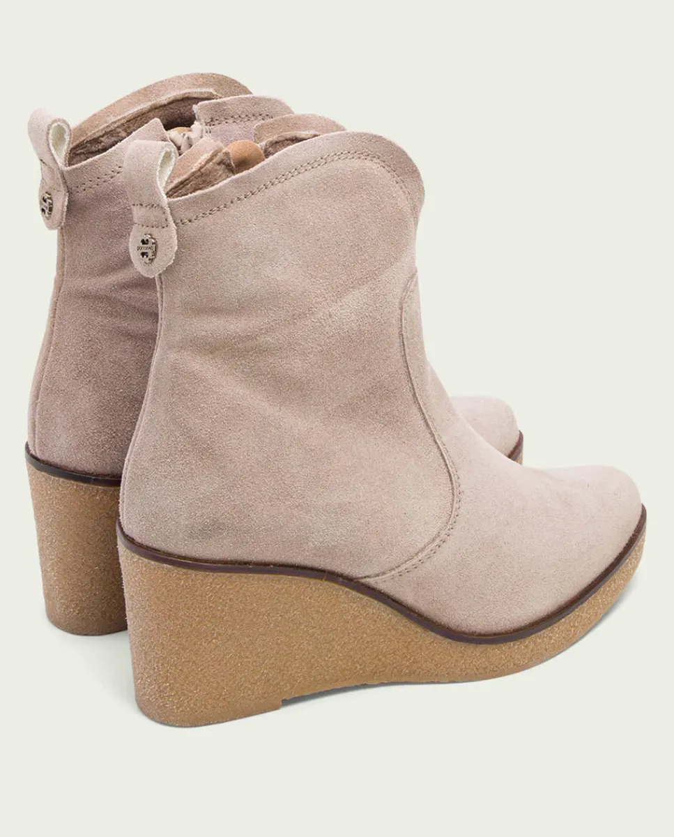 PORRONET Botines De Cuña Arena Con Cremallera Mabel Cheap