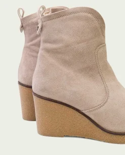 PORRONET Botines De Cuña Arena Con Cremallera Mabel Cheap