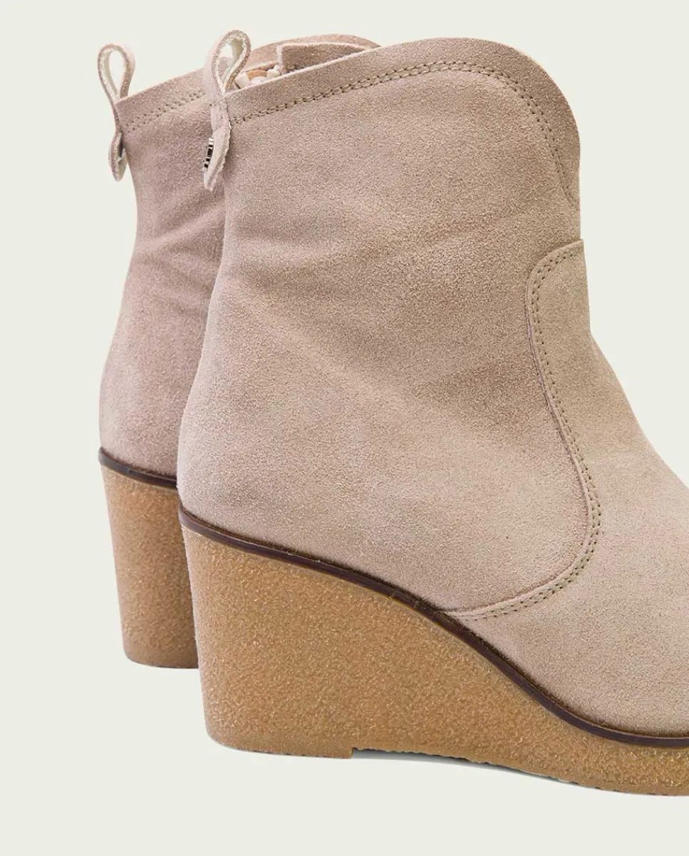 PORRONET Botines De Cuña Arena Con Cremallera Mabel Cheap