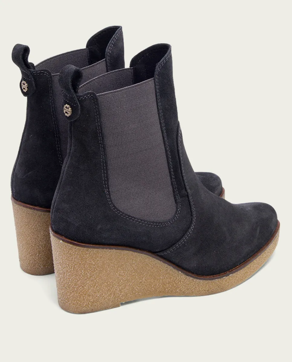 PORRONET Botines De Cuña Carbon Con Elasticos Malena Discount
