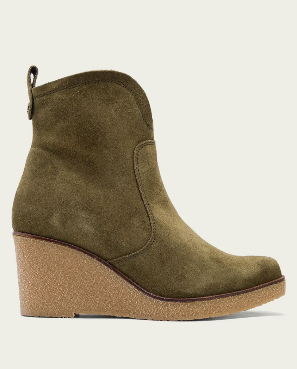 PORRONET Botines De Cuña Kaki Con Cremallera Mabel Best