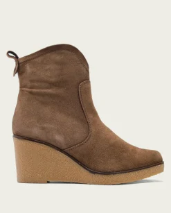 PORRONET Botines De Cuña Moka Con Cremallera Mabel Sale