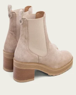 PORRONET Botines De Tacón Arena Con Elasticos Rea New