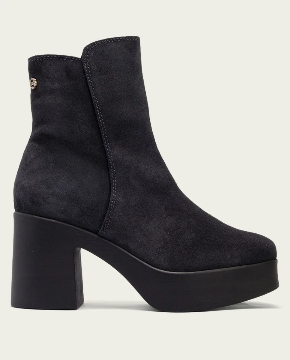 PORRONET Botines De Tacón Carbon Con Cremallera Leta Outlet