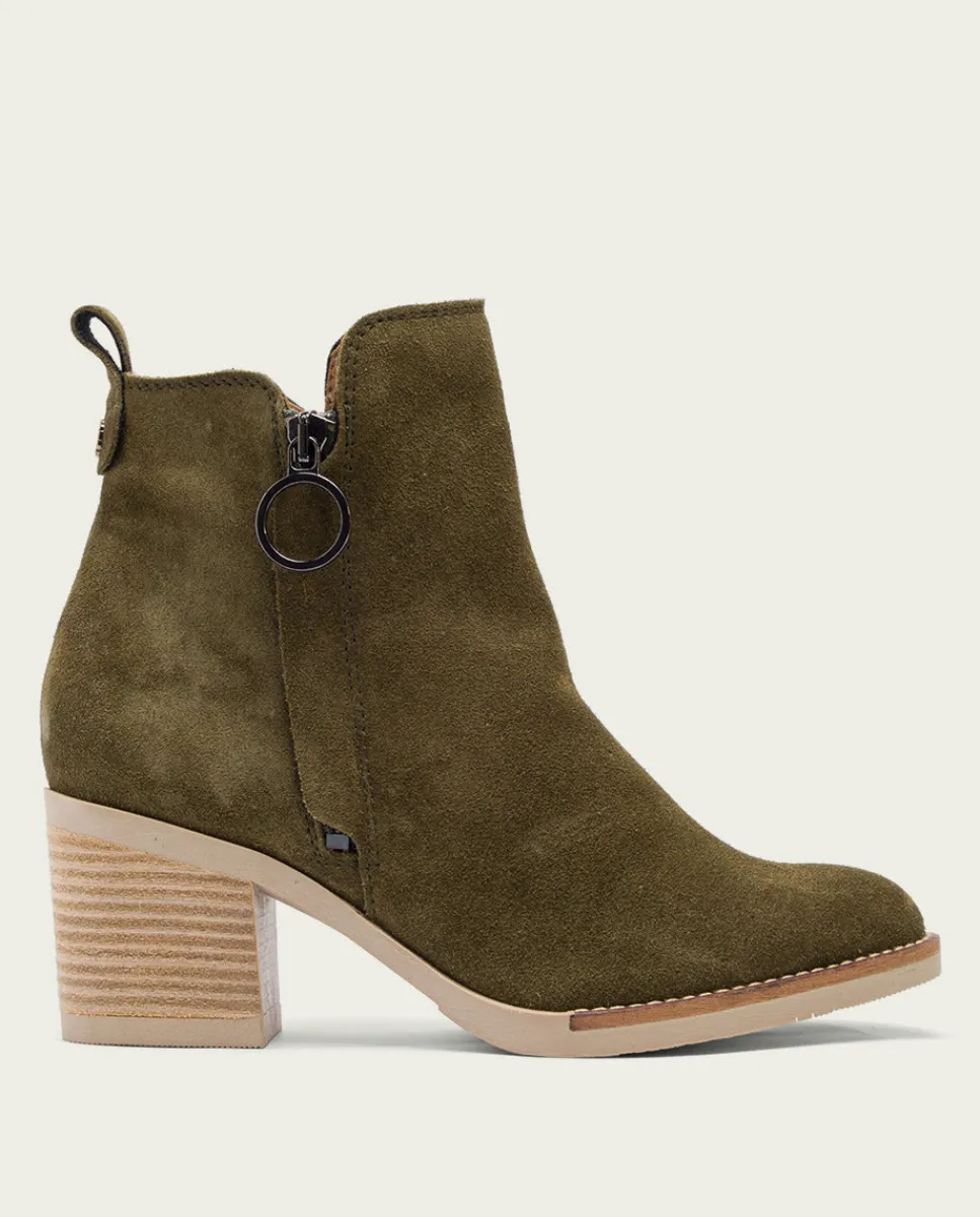 PORRONET Botines De Tacón Kaki Con Cremallera Nery Store