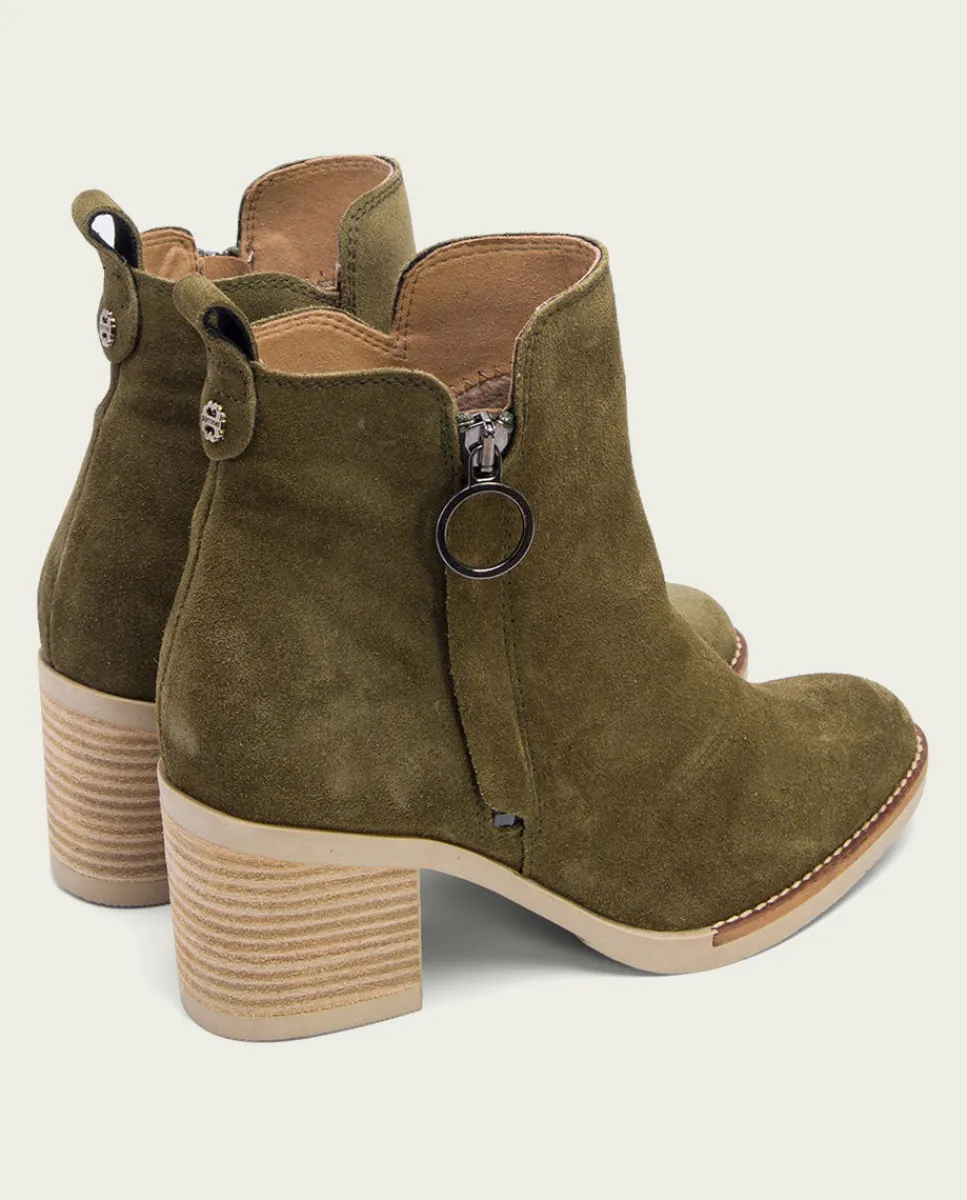PORRONET Botines De Tacón Kaki Con Cremallera Nery Store