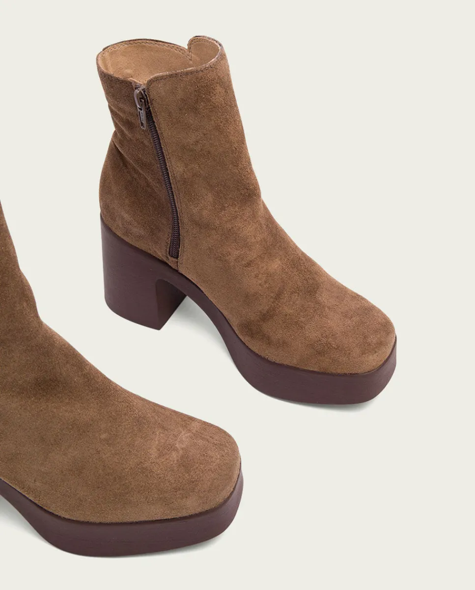 PORRONET Botines De Tacón Moka Con Cremallera Leta Outlet