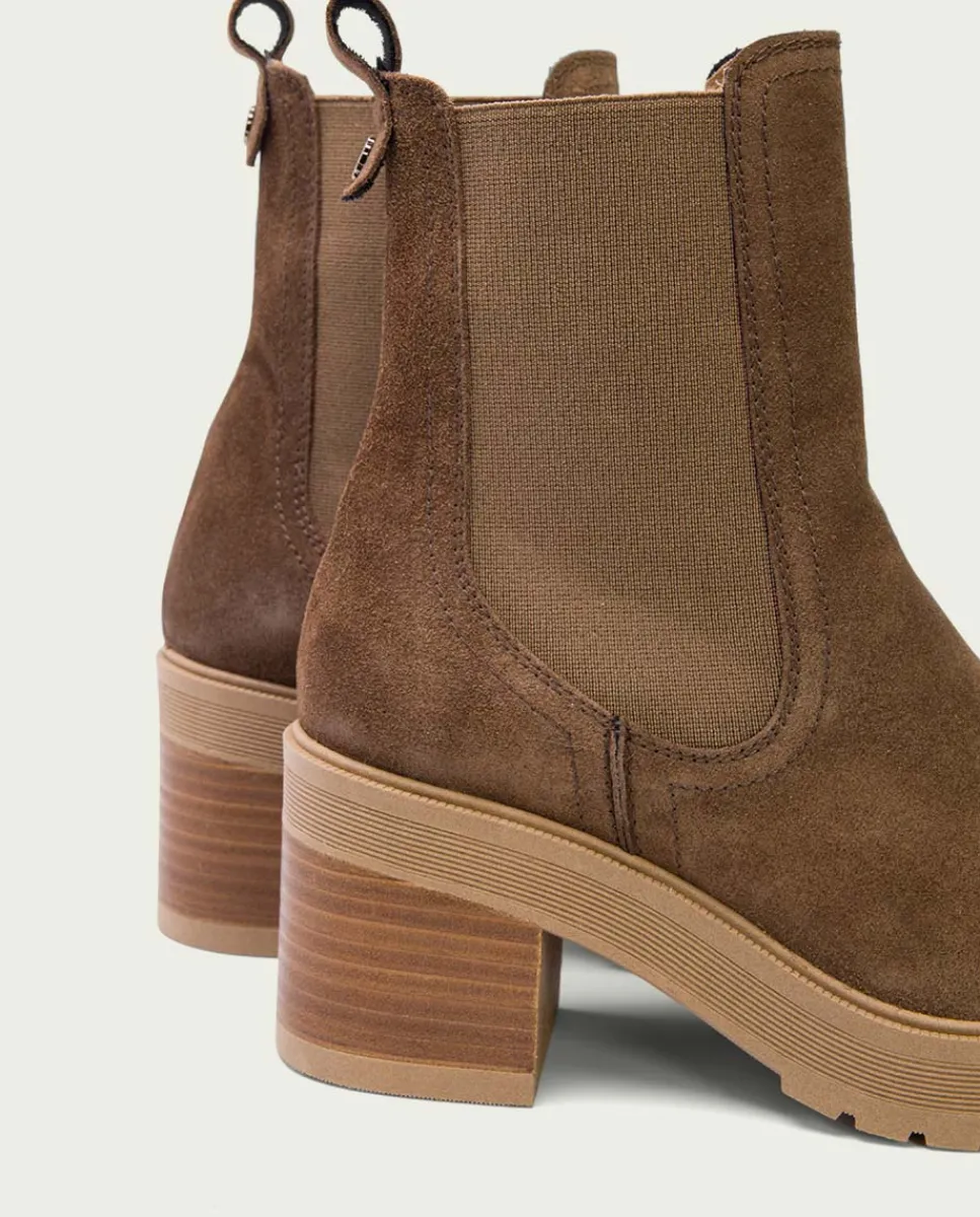 PORRONET Botines De Tacón Moka Con Elasticos Rea Shop