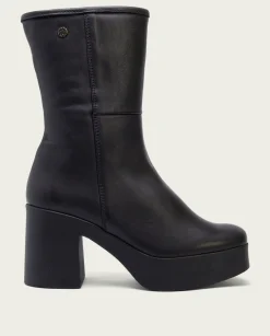 PORRONET Botines De Tacón Negro Con Cremallera Lana Best Sale