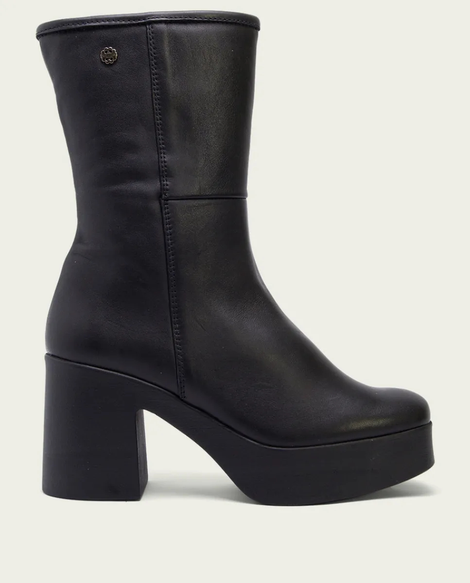 PORRONET Botines De Tacón Negro Con Cremallera Lana Best Sale