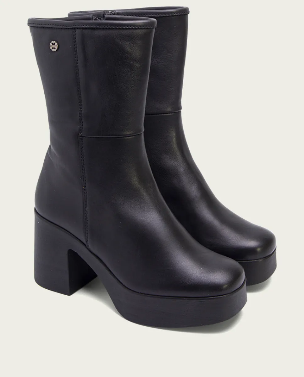 PORRONET Botines De Tacón Negro Con Cremallera Lana Best Sale