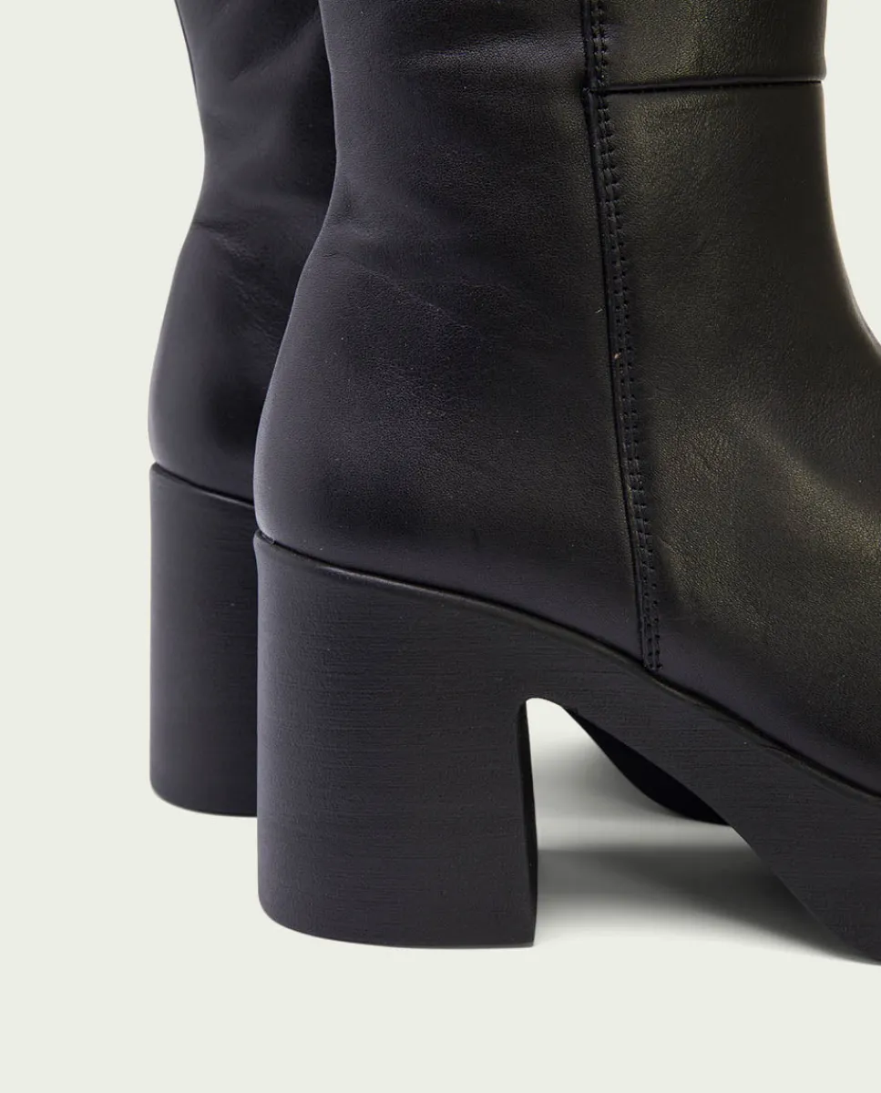 PORRONET Botines De Tacón Negro Con Cremallera Lana Best Sale