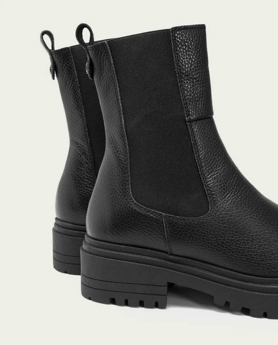 PORRONET Botines Piel Negros Con Elasticos Shelby Clearance