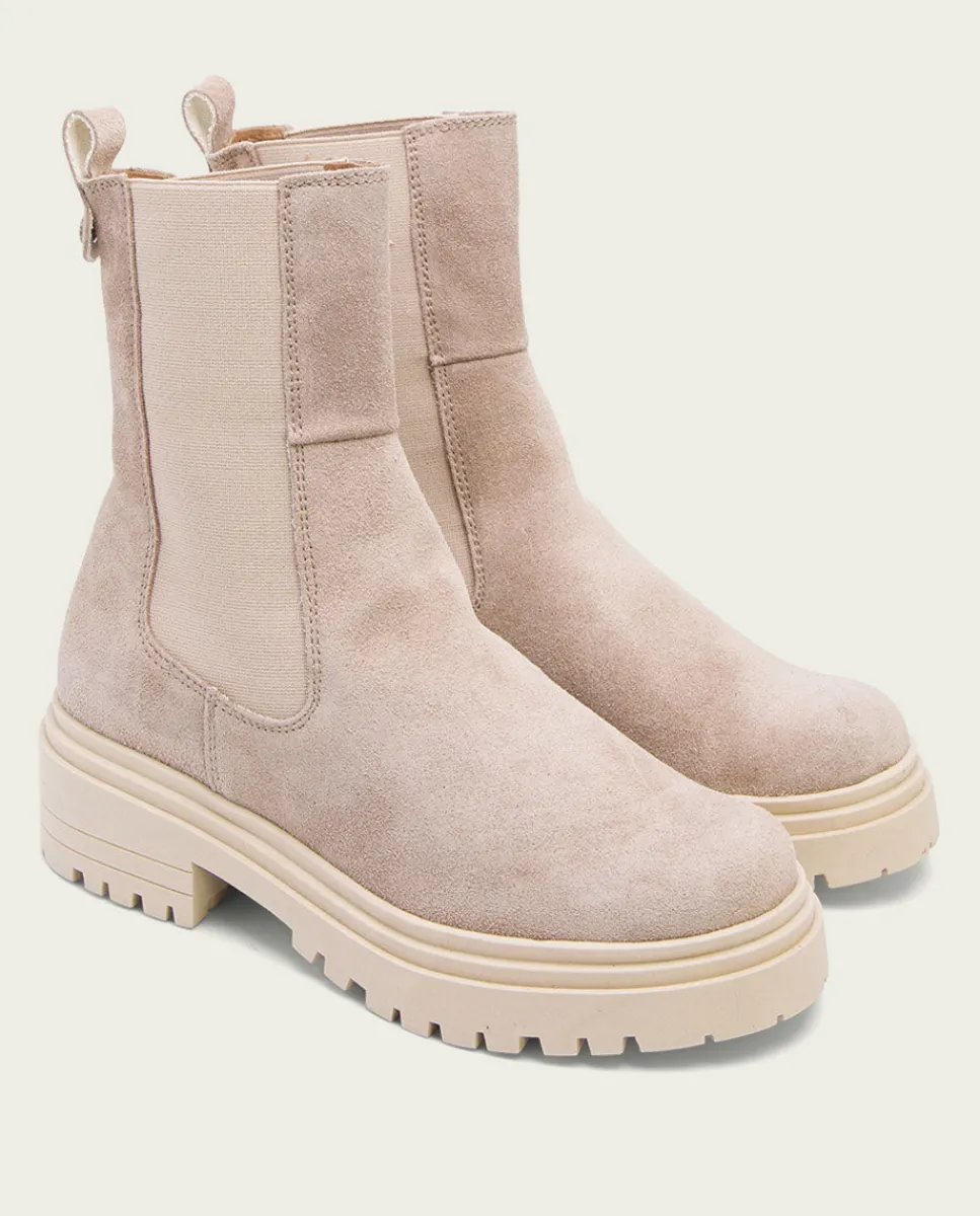 PORRONET Botines Planos Arena Con Elasticos Sibila Online