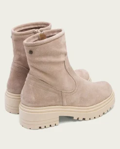 PORRONET Botines Planos Arena Con Cremallera Sharon Discount