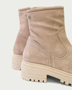 PORRONET Botines Planos Arena Con Cremallera Sharon Discount