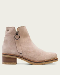 PORRONET Botines Planos Arena Con Cremallera Poppy Sale