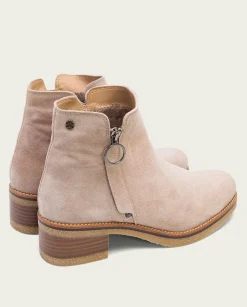 PORRONET Botines Planos Arena Con Cremallera Poppy Sale