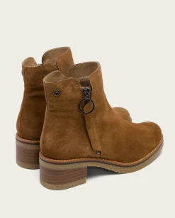 PORRONET Botines Planos Cuero Con Cremallera Poppy Hot