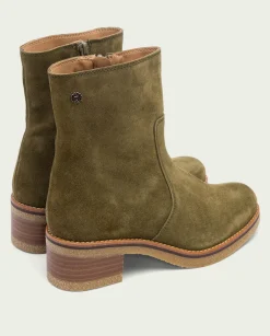 PORRONET Botines Planos Kaki Con Cremallera Palma Sale