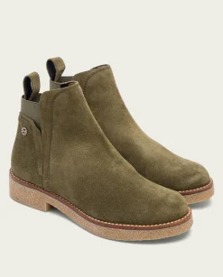 PORRONET Botines Planos Kaki Con Elasticos Valentina Sale