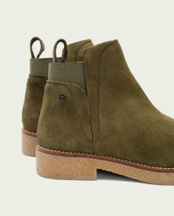 PORRONET Botines Planos Kaki Con Elasticos Valentina Sale