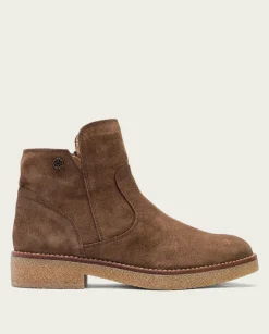 PORRONET Botines Planos Moka Con Cremallera Valerie Fashion