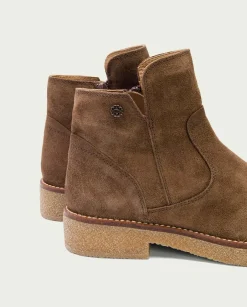 PORRONET Botines Planos Moka Con Cremallera Valerie Fashion